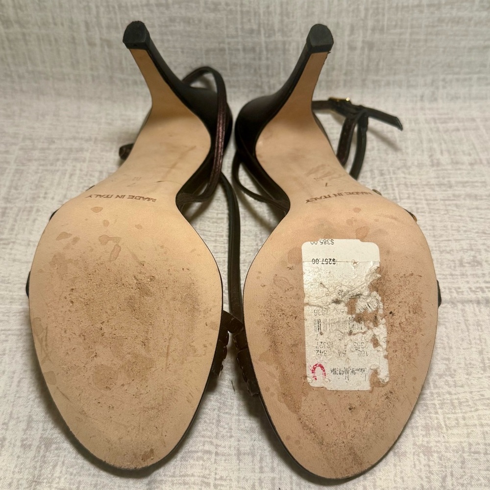 Vintage Michael Kors Ocean Strappy Heels in Bronze Metallic, Size 7 - Picture 8 of 14